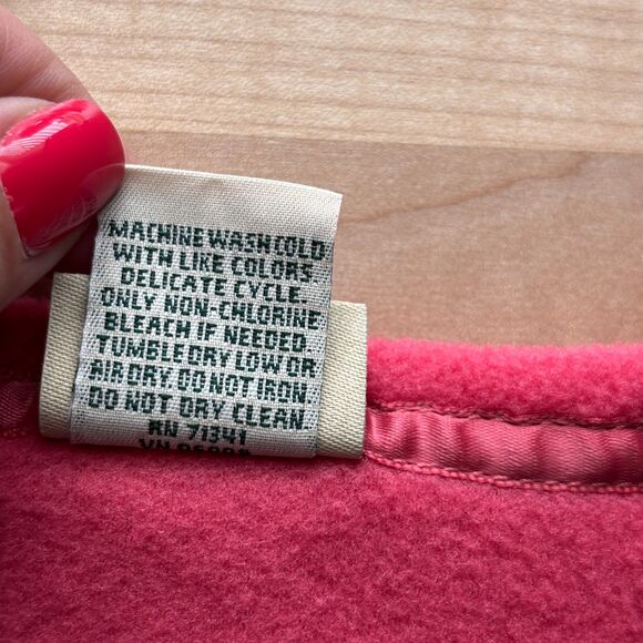 LL Bean Woman Fleece Vest Vintage Full Zip Outdoors Hiking Pink Large I133 - Picture 8 of 9